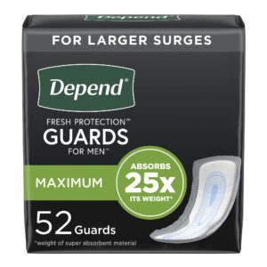 Depend® Fresh Protection™ Guards for Men - Maximum Absorbency Bladder Control Pads, 12 Inch Length