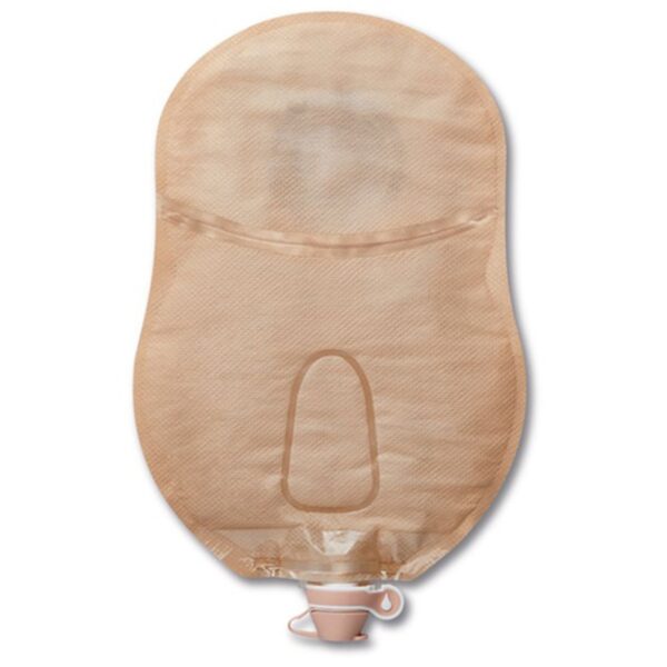 CeraPlus™ Soft Convex 1-Piece Urostomy Pouch with Viewing Option - 9 Inch Length, Beige, Pre-Cut for 25mm Stomas - Image 3