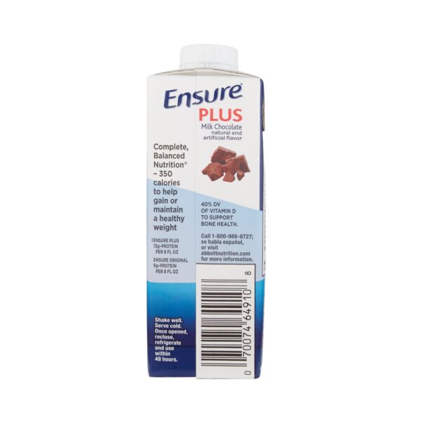 Ensure Plus Therapeutic Nutrition Chocolate - 8 oz Reclosable Carton (24 Count) by Ensure - Image 2