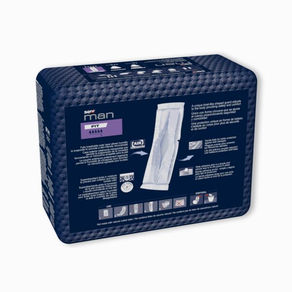 Seni® Man Fit Bladder Control Guards – Moderate Absorbency, Male Fit, 3.5 x 15.7 Inches, Pack of 10 - Image 8