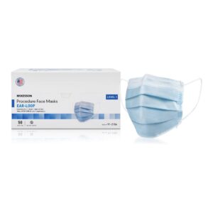 McKesson ASTM Level 1 Procedure Mask with Earloops - Blue, Part Number 91-2104