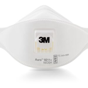 3M™ Aura™ Particulate Respirator Mask, N95 Approved with Cool Flow™ Valve and Flat Fold Design