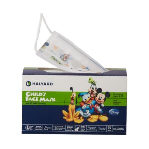 Halyard Child Size Procedure Mask with Disney Kid Design, Earloops, Pleated Style