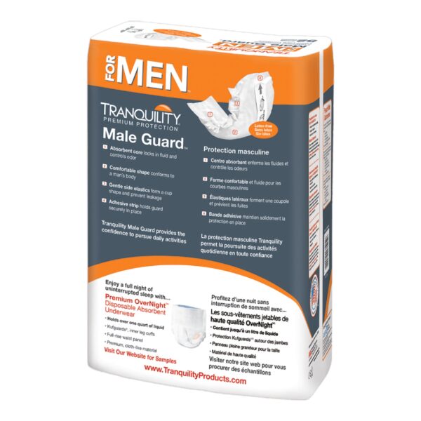 Tranquility® Male Guard™ Heavy Absorbency Bladder Control Pad, 12.25" x 5.25" - Contoured, Disposable, Cloth-Like Backing - Image 3