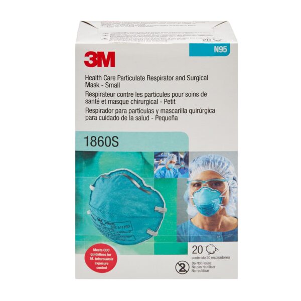 3M™ Particulate Respirator and Surgical Mask, Small, Model 1860S - Image 4