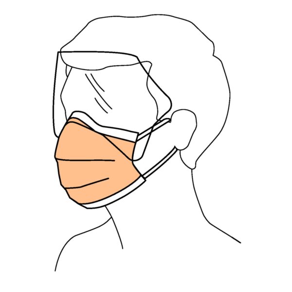FluidShield Orange Procedure Mask with Eye Shield – Bacterial & Particle Filtration, Anti-fog, NonSterile - Image 3