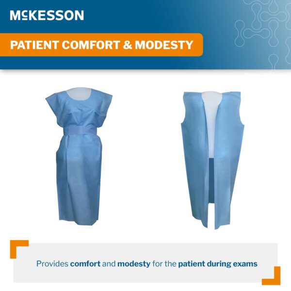 McKesson SMS Fluid Resistant Patient Exam Gown - One Size Fits Most - Image 4