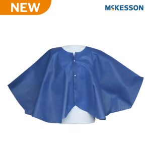 McKesson 16-1111-4XL Extra Large Blue Exam Cape for Mammography and Upper-Body Procedures