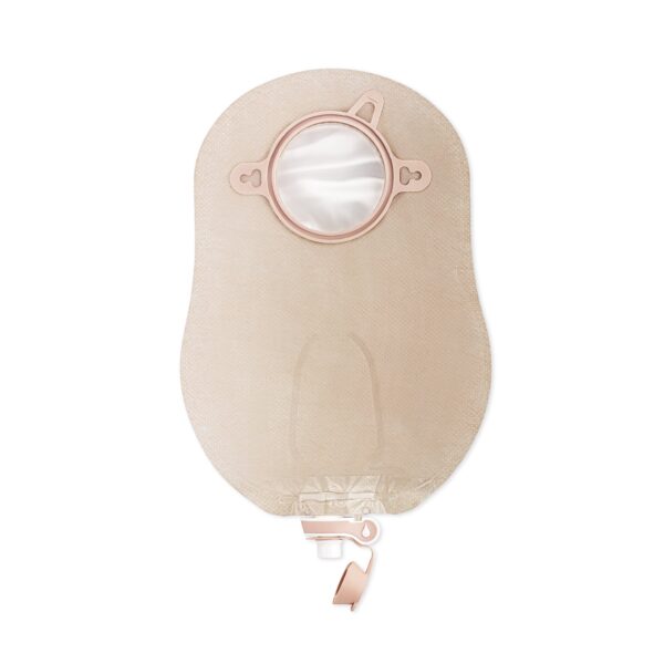 New Image™ Two-Piece Ultra Clear Urostomy Pouch with Tap – 9 Inch Length, 2¼ Inch Flange, Red System Match - Image 2