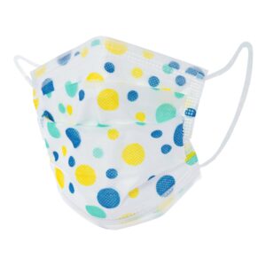 McKesson Pediatric Procedure Mask with Kid-Friendly Design, Blue and Yellow Polka Dot, Child Size