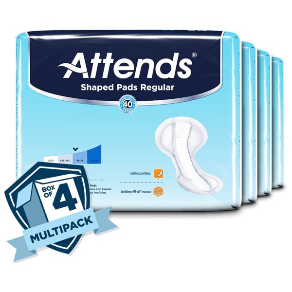 Attends Shaped Bladder Control Pads for Heavy Incontinence - 12 x 25.2 Inches, One Size Fits Most (20 Pack) - Image 4