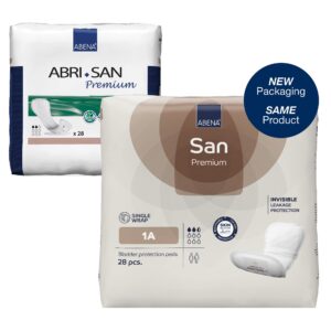 Abri-San Premium 1A Bladder Control Pad - 11 Inch, Light Absorbency, White Textile Backsheet