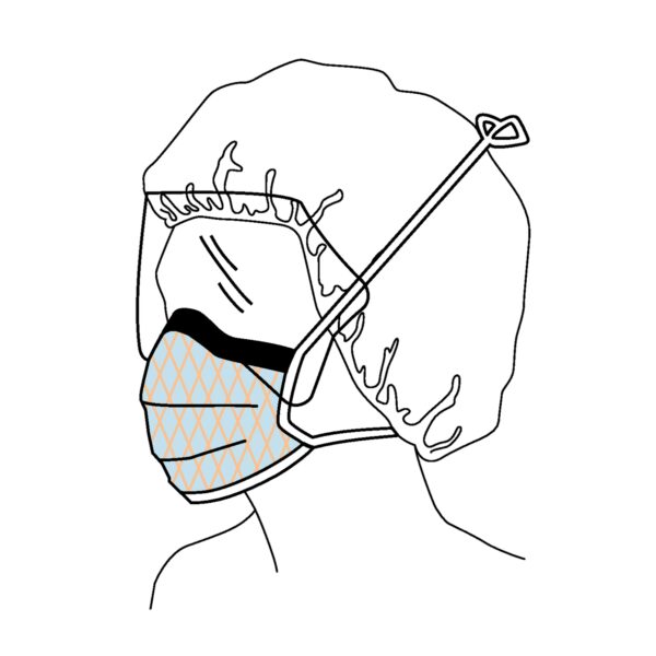 FluidShield Surgical Mask with Eye Shield – Blue, Anti-fog, BFE ≥98%, PFE ≥98%, NonSterile, Adult Fit, Tie Closure - Image 4