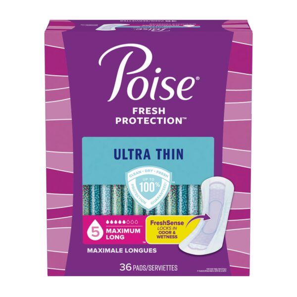 Poise® Fresh Protection Ultra Thin Long Length Incontinence Pad - Heavy Absorbency for Women - Image 3