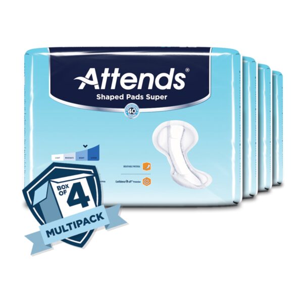 Attends Shaped Bladder Control Pads Super - Heavy Absorbency, Unisex, 13 x 27.2 Inches - Image 4