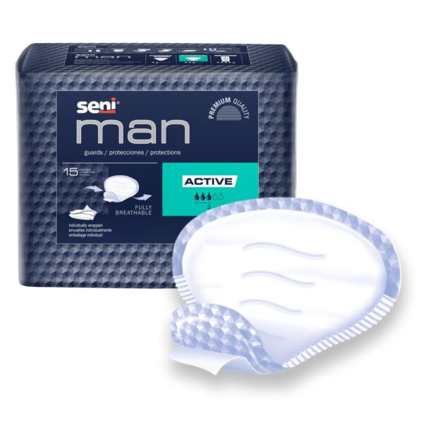 Seni® Man Active Male Bladder Control Guards - Moderate Absorbency, Disposable, 15 Pack - Image 6