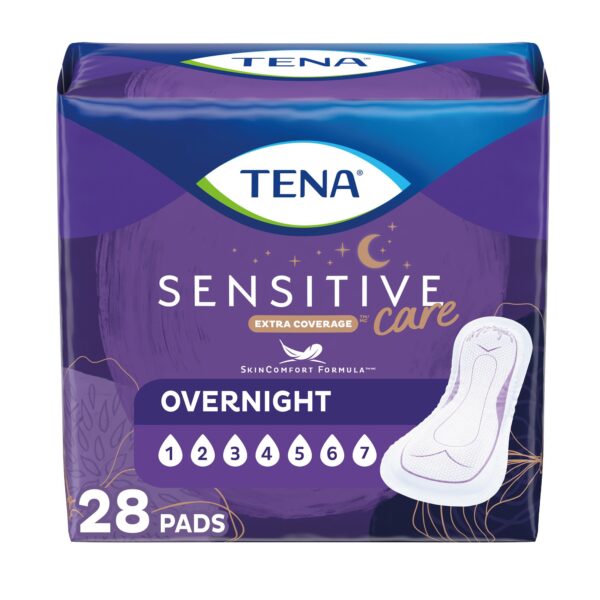 TENA Sensitive Care Extra Coverage Overnight Bladder Control Pad - Heavy Absorbency, 16 Inch Length - Image 2