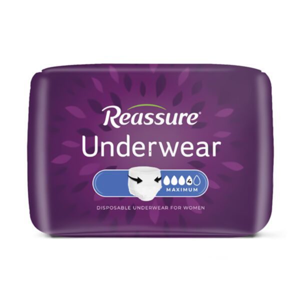 Reassure® Maximum Heavy Absorbency Disposable Adult Female Incontinence Underwear, Large, White - Image 3