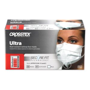 Ultra™ Crosstex ASTM Level 3 Procedure Mask with Secure Fit, Blue