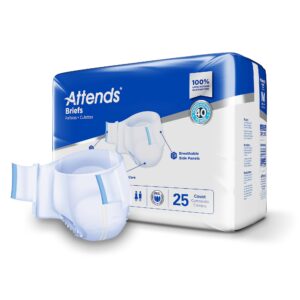 Attends Care Advanced DDP20100 Medium Incontinence Briefs – Heavy Absorbency with Cloth-Like Backing and Refastenable Tabs