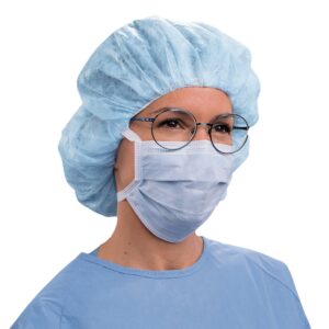 Halyard Pleated Surgical Mask with Anti-Fog Foam - Blue, One Size Fits Most, 50 Pack