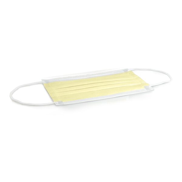 McKesson ASTM Level 1 Procedure Mask with Earloops - Yellow, Pack of 500 - Image 3