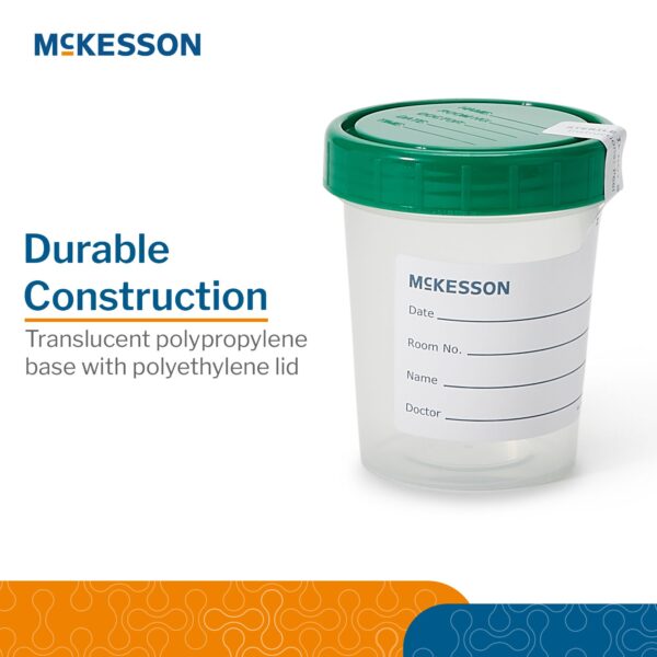 McKesson 870203 CS Translucent 4 oz Sterile Polypropylene Specimen Container with Screw Cap - Image 4