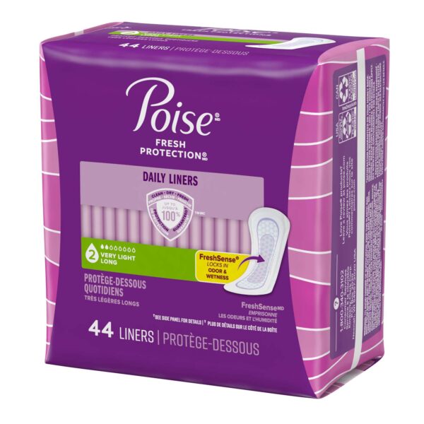 Poise® Fresh Protection Long Length Light Absorbency Bladder Control Pads for Women, 8.5 Inch - 44 Count - Image 4