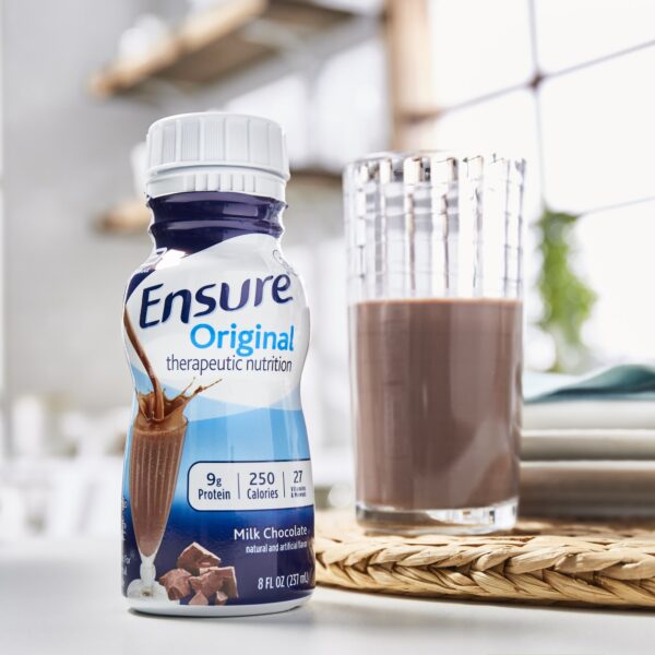 Ensure® Original Therapeutic Nutrition Shake, Chocolate Flavor, 8 oz Bottle (24/Case) - Image 4