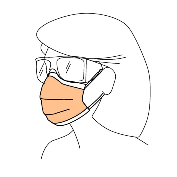 FluidShield Procedure Mask with Earloops - ASTM F2100 Level 3, BFE ≥99%, 160 mmHg Fluid Resistance, Orange, One Size Fits Most - Image 4