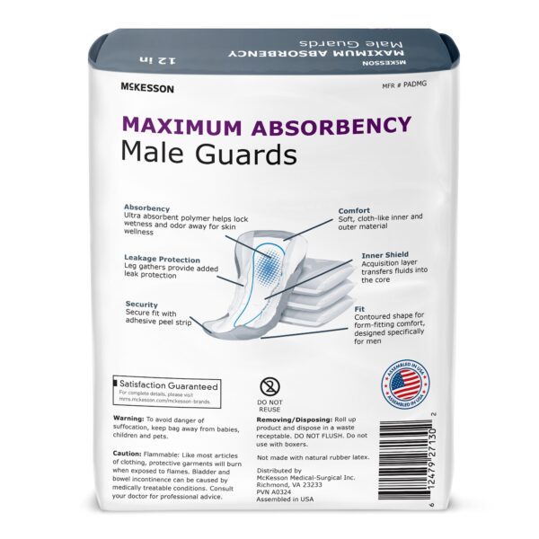 McKesson Maximum Absorbency Male Guards – Heavy Absorption, 12 Inch, 180 Count - Image 2