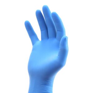 AMSure® Nitrile Exam Gloves Extra Large Blue - Powder-Free, Textured Fingertips, Beaded Cuff