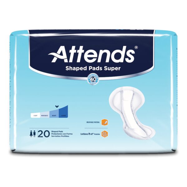 Attends Shaped Bladder Control Pads Super - Heavy Absorbency, 20 Pack - Image 2