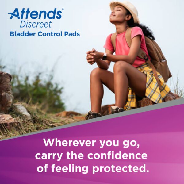 Attends Discreet Maximum Bladder Control Pad for Women - 13 Inch Heavy Absorbency, Cloth-like Breathable Design - Image 7