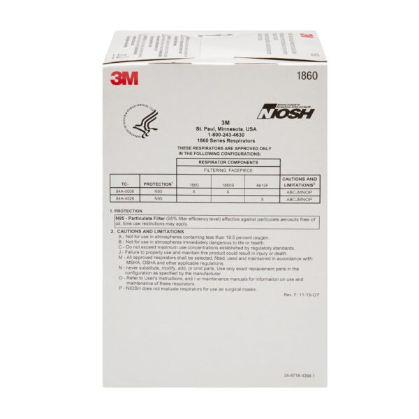 3M™ Particulate Respirator / Surgical Mask N95 Medical Mask, Model 1860 - Image 5