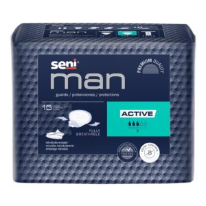 Seni® Man Active Male Bladder Control Guards - Moderate Absorbency, Disposable, 15 Pack