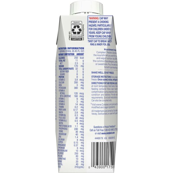Compleat® Pediatric Standard 1.0 Calorie Vanilla Liquid Tube Feed Formula - Plant-Based Nutritional Support for Children 1-13 Years - Image 2