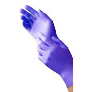 9830 Series Nitrile Exam Gloves Small Blue by Tronex - Non-Sterile, Ambidextrous, Textured Fingertips, Beaded Cuff, 9.5 Inch Length