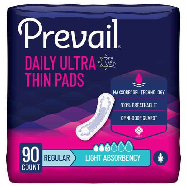 Prevail® Daily Ultra Thin Bladder Control Pads for Women, Light Absorbency, 10.75 Inch, 30 Count - Image 2