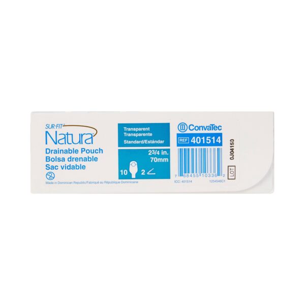 Sur-Fit Natura Two-Piece Transparent Colostomy Pouch with 2¾ Inch Flange by ConvaTec Part 401514 - Image 4