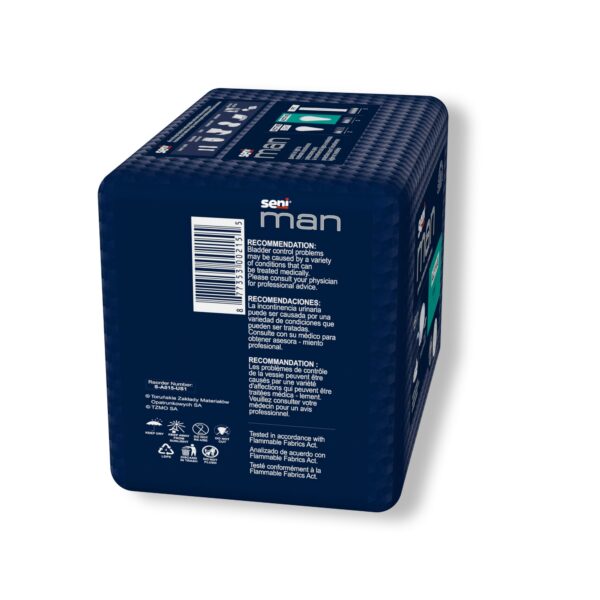 Seni® Man Active Bladder Control Guards – Moderate Absorbency Male Incontinence Pads, 8.9 x 10.6 Inches, Disposable, Breathable & Secure Fit - Image 8
