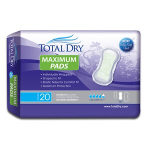 TotalDry™ Moderate Absorbency Incontinence Pads for Women, 13-3/4 Inch Length, Pack of 180