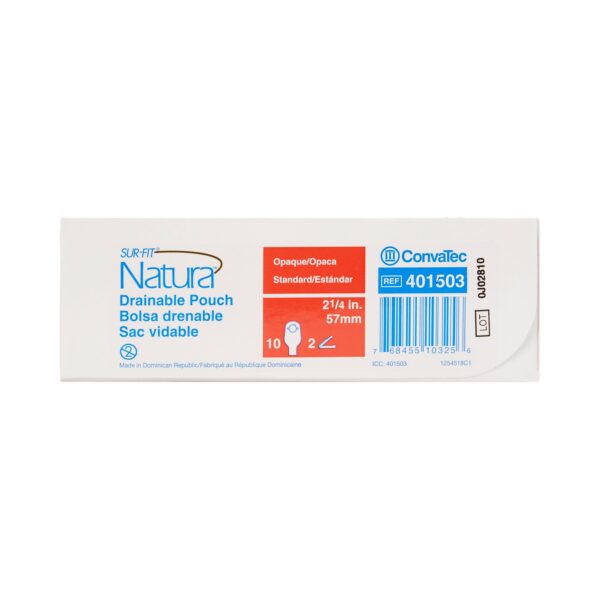Sur-Fit Natura Two-Piece Opaque Colostomy Pouch with 12-Inch Length and 2¼-Inch Flange by ConvaTec Part 401503 - Image 4