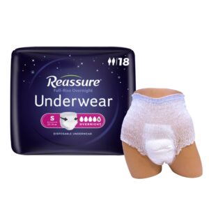 Reassure® Full-Rise Overnight Absorbent Underwear for Adults, Small, Heavy Absorbency, Cloth-Like Backing