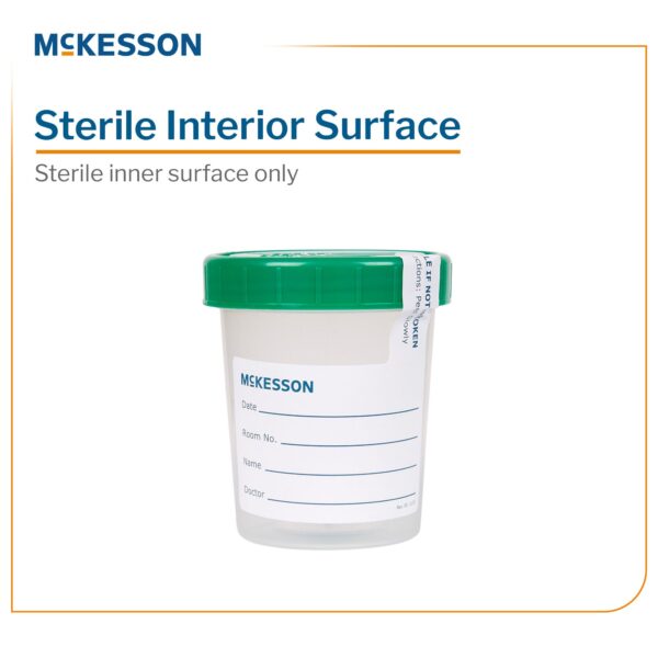 McKesson 870203 CS Translucent 4 oz Sterile Polypropylene Specimen Container with Screw Cap - Image 2