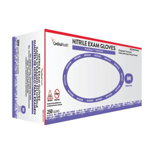 Flexal™ Touch Extra Large Nitrile Exam Gloves - Blue, Textured Fingertips, Ambidextrous, 10 Inch Length - Image 2