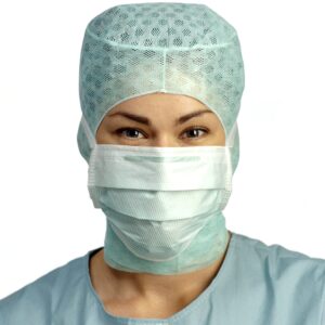 Barrier® Special Type III Surgical Mask with Anti-Fog Pleated Design and 98% BFE - Blue, One Size Fits Most