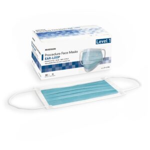 McKesson ASTM Level 1 Blue Procedure Masks with Earloops - 50 Pack