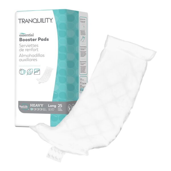 Tranquility Essential Incontinence Booster Pad, 15 Inch Long, Heavy Absorbency, 25 Pack - Image 3