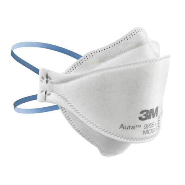 3M Aura Particulate Respirator N95 Mask, Flat Fold, NonSterile, White, Model 9205+ - Image 2